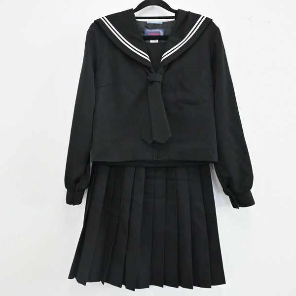 日本製在庫北海道 枝幸町立枝幸中学校 女子制服 2点（セーラー服・スカート）sf001149 学生服