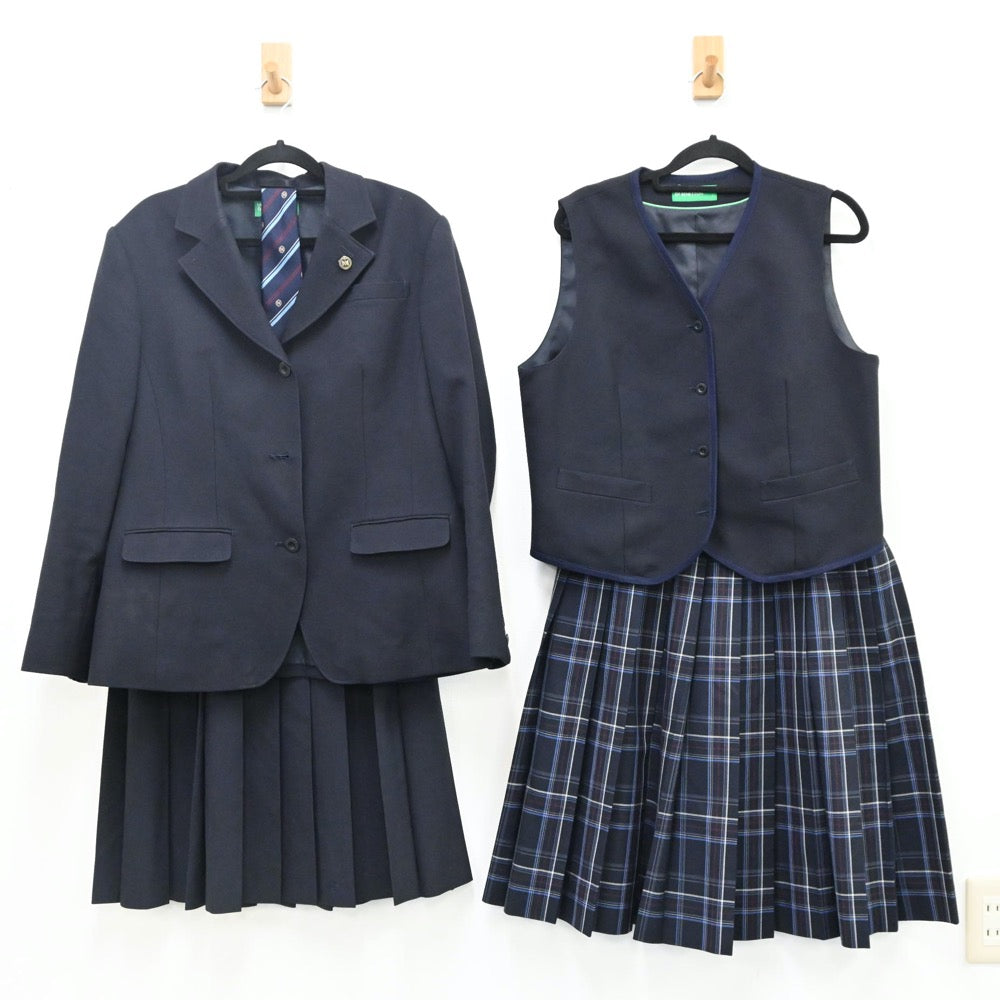 【中古】大阪府 賢明学院中学校 女子制服 5点（ブレザー・ベスト・スカート）sf001157