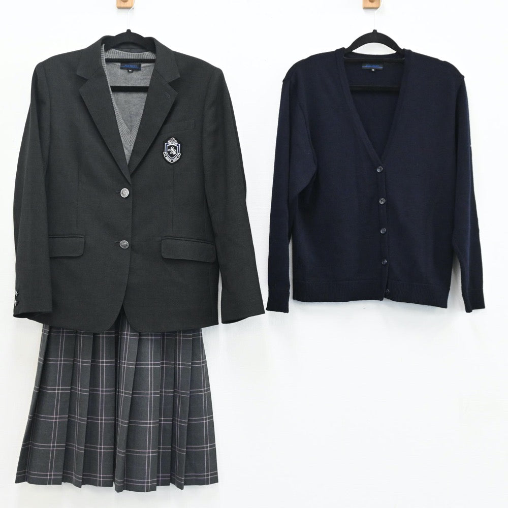 【中古】高校 大阪成蹊女子高等学校 女子制服 5点（ブレザー・ニット・ニットベスト・スカート）sf001181