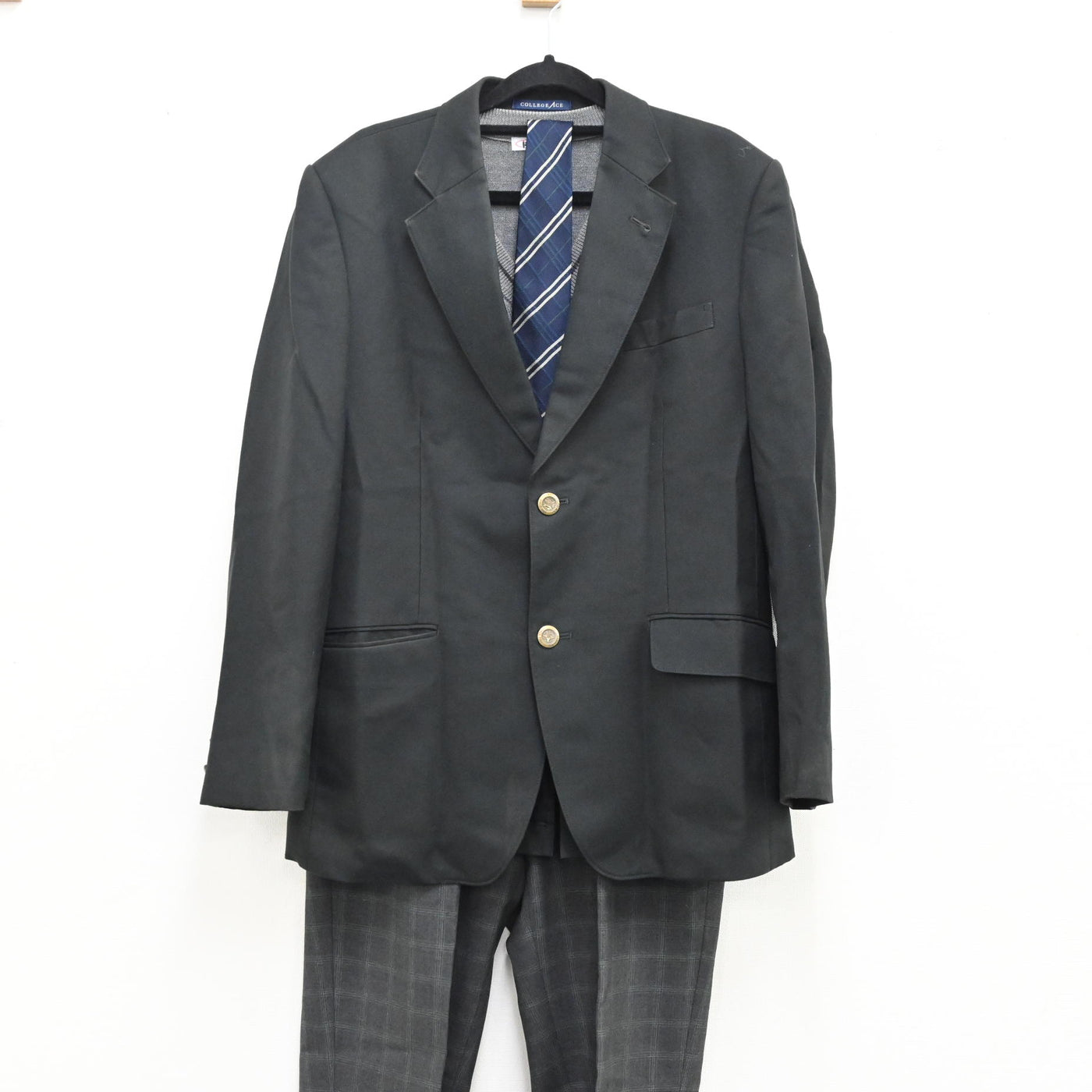 【中古】千葉県 四街道高校 女子制服 4点（ブレザー・ニット・ズボン）sf001214
