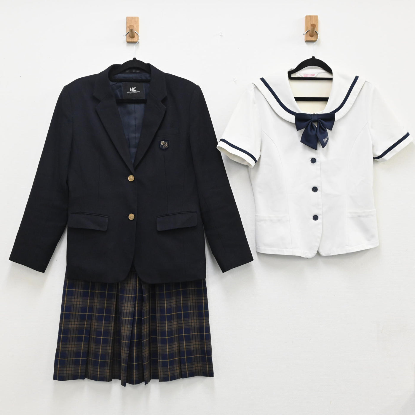 【中古】新潟県 北越高等学校 女子制服 4点（ブレザー・セーラー服・スカート）sf001299