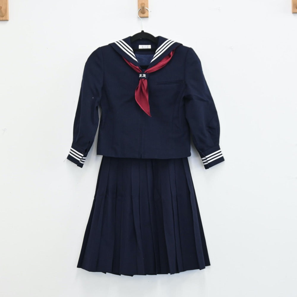 【中古】世田谷区 昭和女子大学付属中学校 女子制服 3点（セーラー服・スカート）sf001347