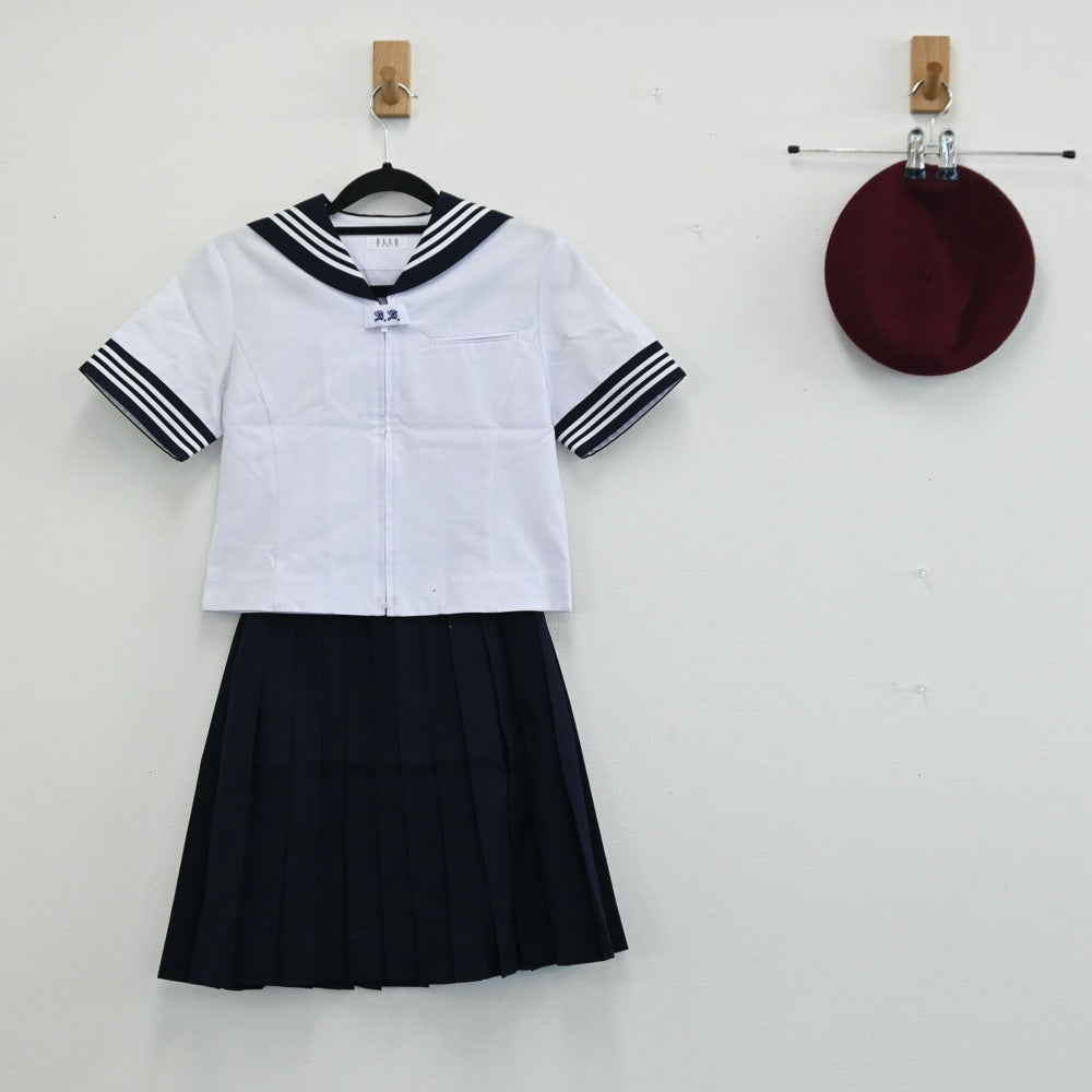 【中古】東京都 昭和女子大学附属中学校 女子制服 2点（セーラー服・スカート）sf001348