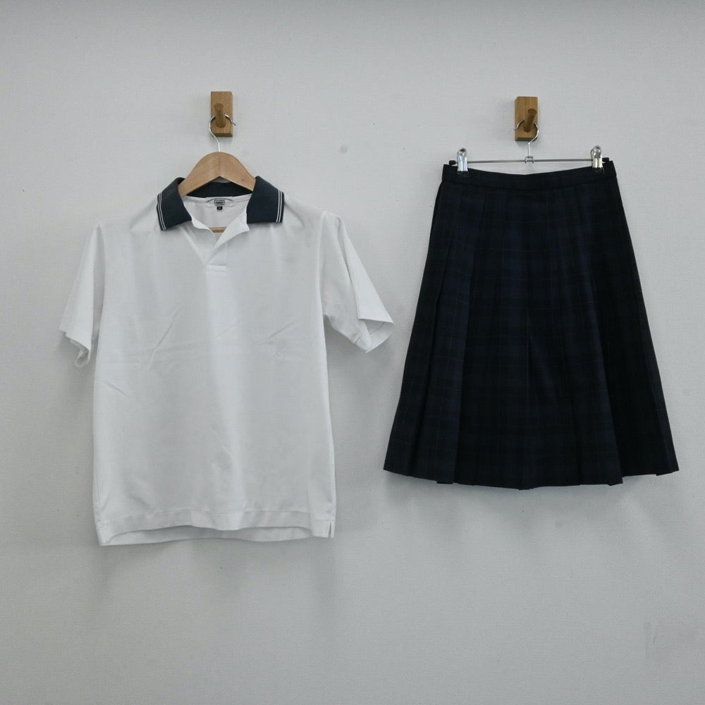 【中古】岡山 岡山芳泉高校 女子制服 5点（シャツ・ニットベスト・スカート）sf001401