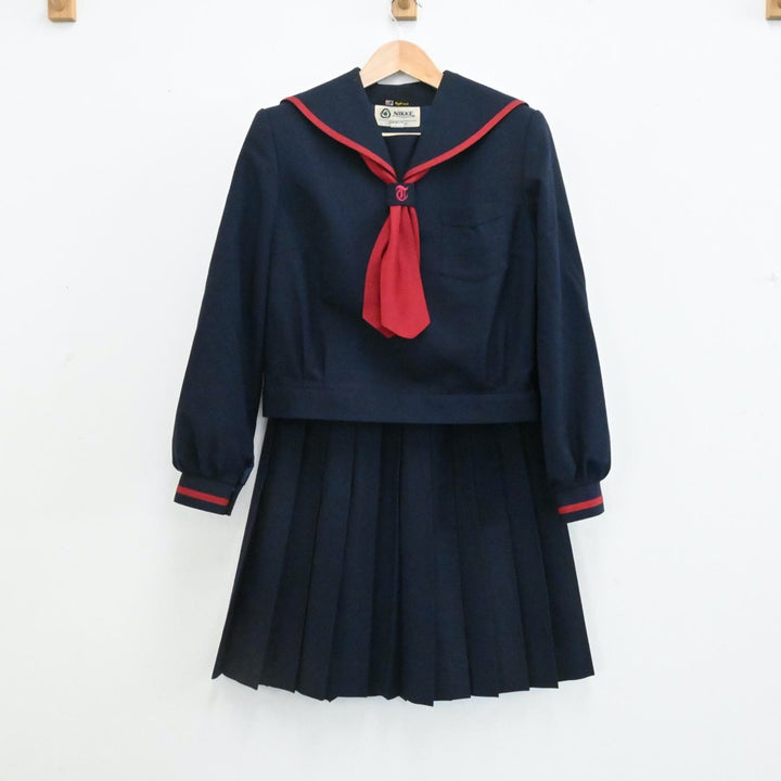 【中古】石川県 金沢市立高尾台中学校 女子制服 2点（セーラー服・スカート）sf001410