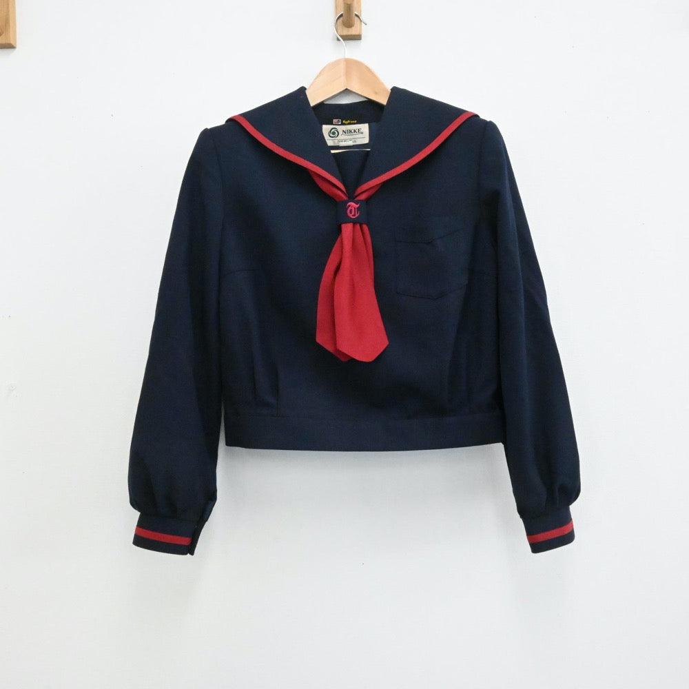 【中古】石川県 金沢市立高尾台中学校 女子制服 2点（セーラー服・スカート）sf001410