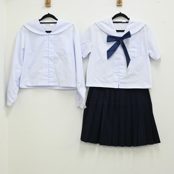 【中古】富山県 富山市立速星中学校 女子制服 4点（セーラー服・スカート）sf001448