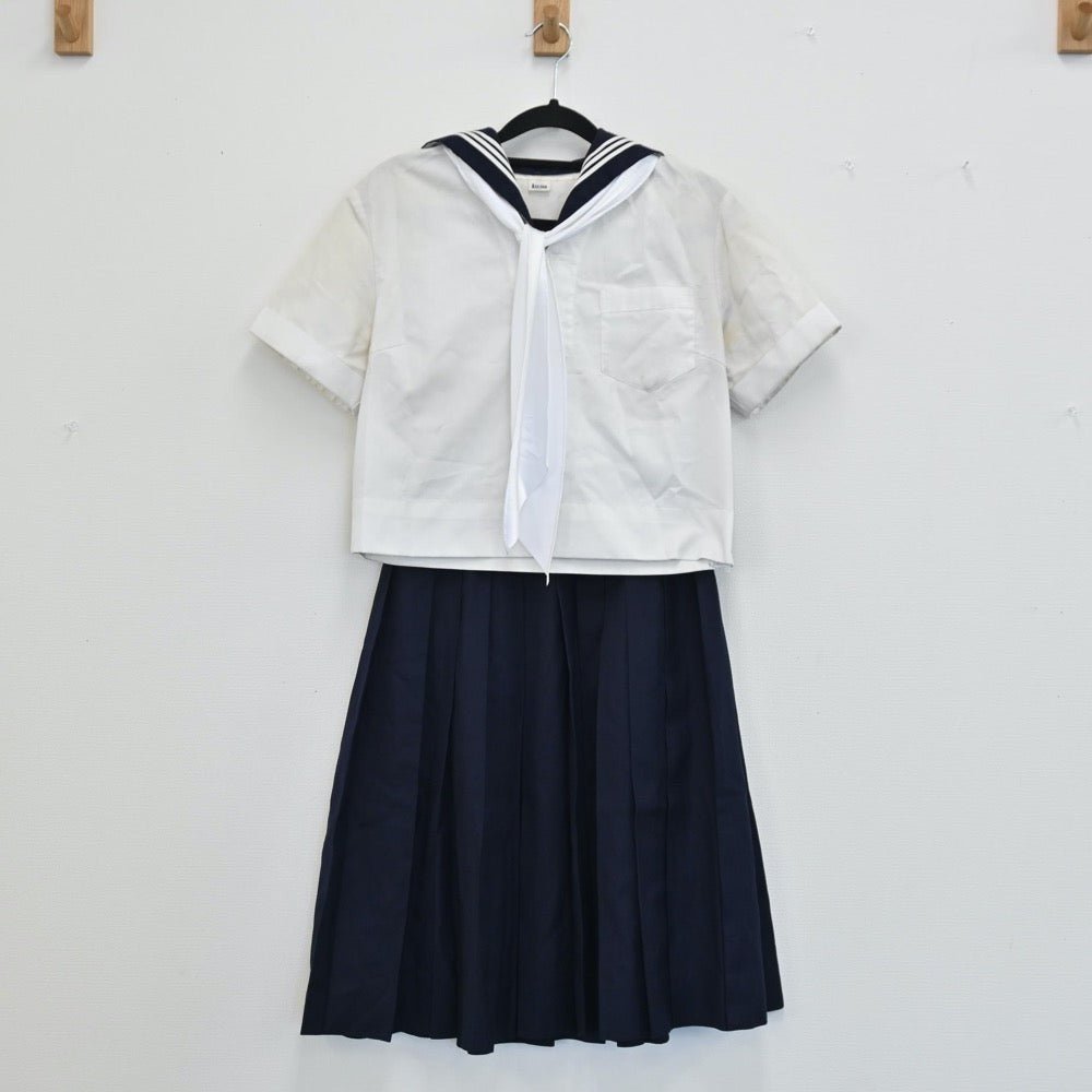【中古】東京都 実践女子学園 女子制服 3点（スカート・セーラー服）sf001459