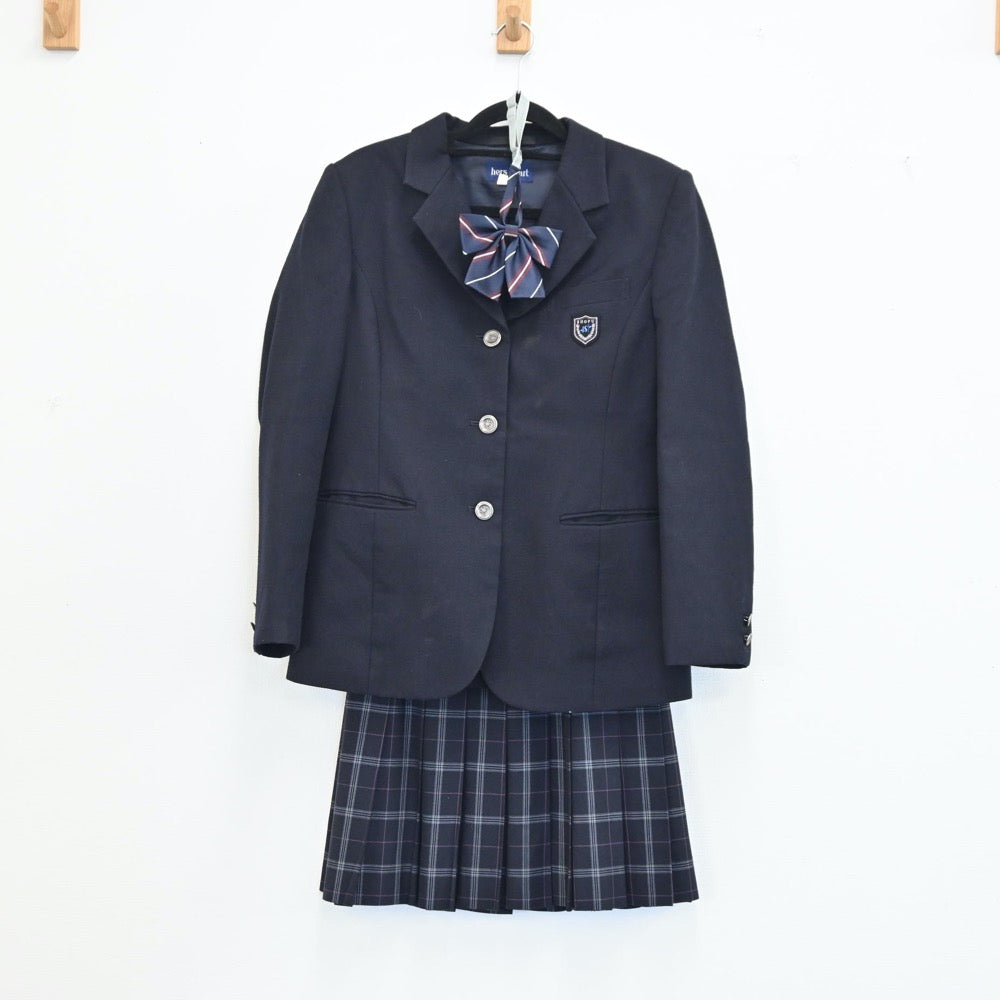 【中古】神奈川県 平塚湘風高等学校 女子制服 4点（ブレザー・スカート）sf001467