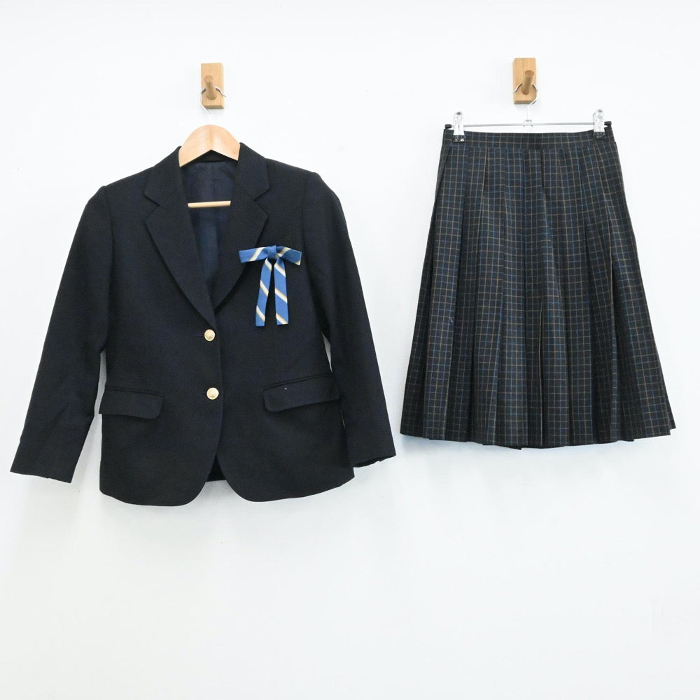 【中古】千葉県 大椎中学校 女子制服 4点（ブレザー・スカート・ベスト）sf001474