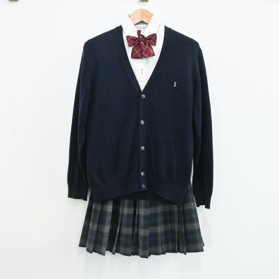 【中古】茨城県 茨城県立潮来高等学校 女子制服 5点（ニット・ニット・シャツ・スカート）sf001488