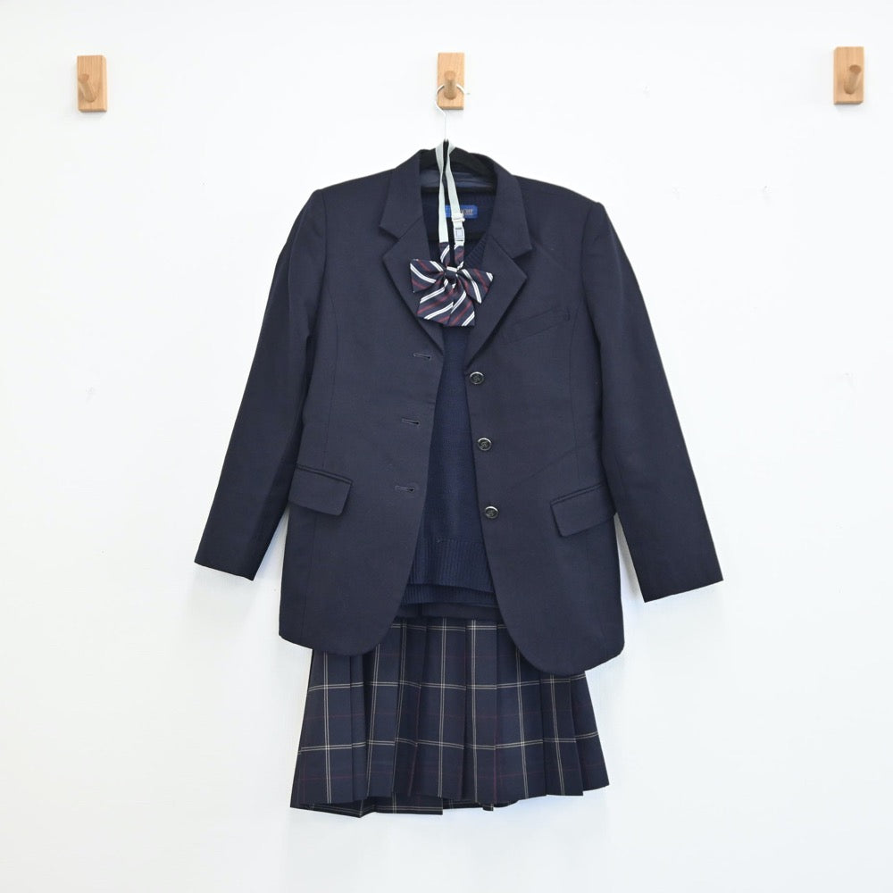 【中古】東京都 駒澤大学高等学校 女子制服 4点（ブレザー・ニット・スカート）sf001490