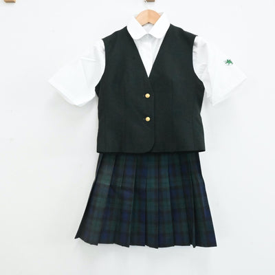 【中古】宮城県 仙台育英高等学校 女子制服 4点（ベスト・シャツ・スカート）sf001500