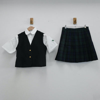 【中古】宮城県 仙台育英高等学校 女子制服 4点（ベスト・シャツ・スカート）sf001500
