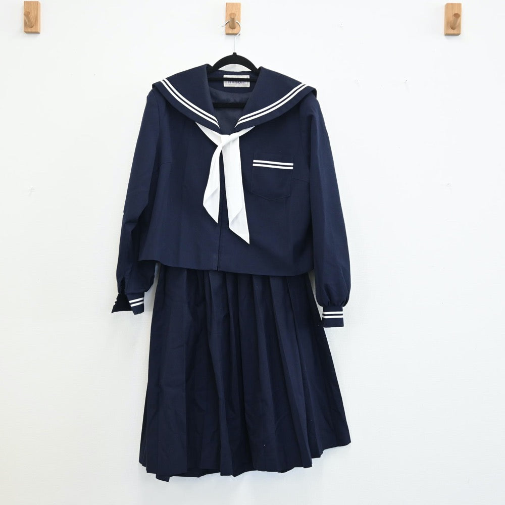 【中古】静岡県 南陽中学校 女子制服 3点（セーラー服・スカート）sf001503