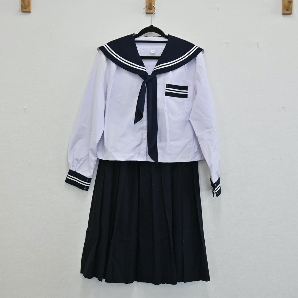 【中古】静岡県 南陽中学校 女子制服 3点（セーラー服・スカート）sf001504