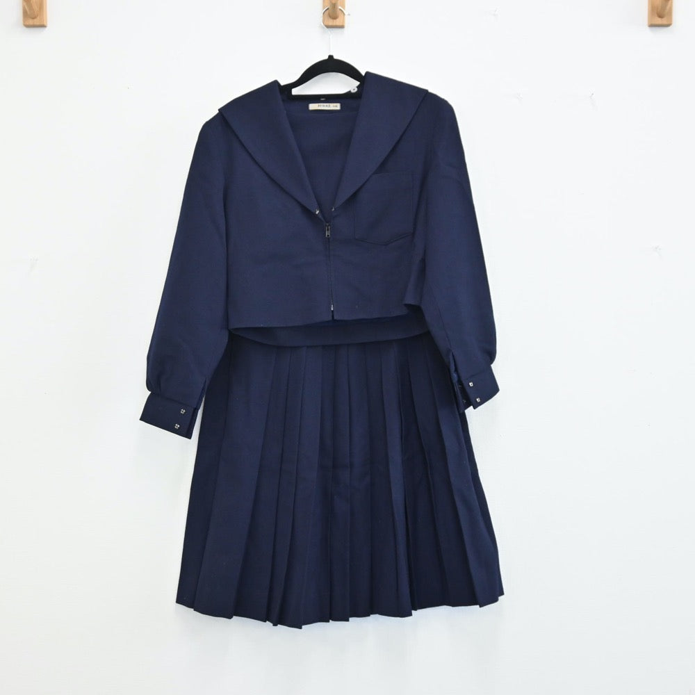 【中古】愛知県 神丘中学校 女子制服 3点（セーラー服・スカート）sf001519