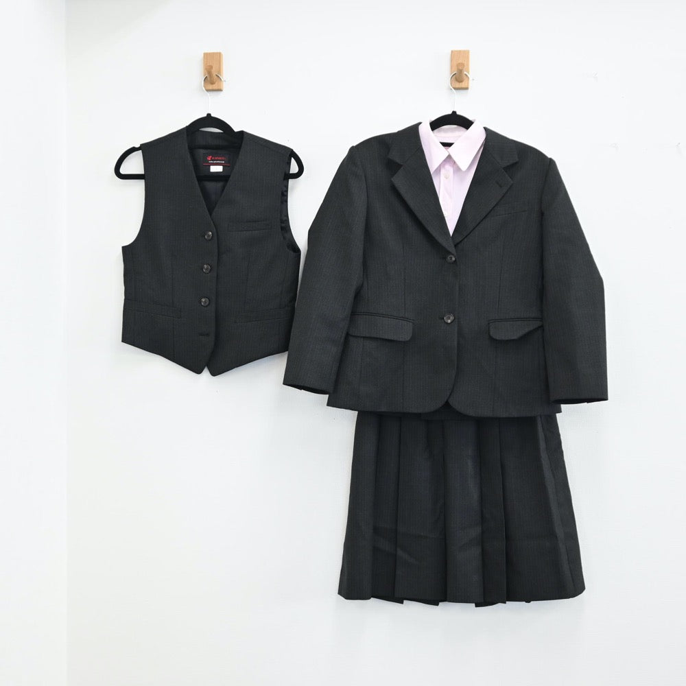 【中古】佐賀県 牛津高校 女子制服 4点（ベスト・シャツ・ブレザー・スカート）sf001528