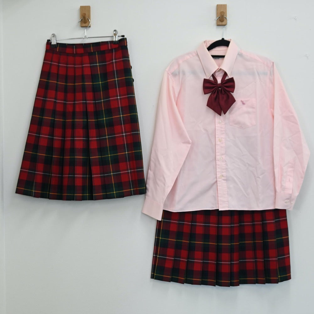 【中古】鹿児島 神村学園 女子制服 4点（シャツ・スカート・スカート）sf001539