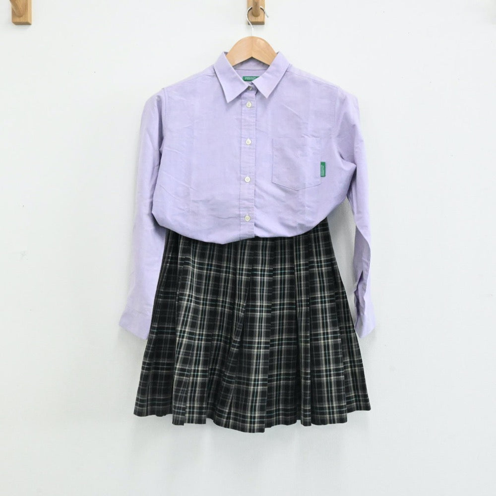 【中古】千葉 植草学園大学附属高等学校 女子制服 4点（ブレザー・スカート・シャツ・ニット）sf001545