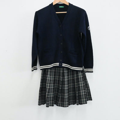 【中古】千葉 植草学園大学附属高等学校 女子制服 4点（ブレザー・スカート・シャツ・ニット）sf001545