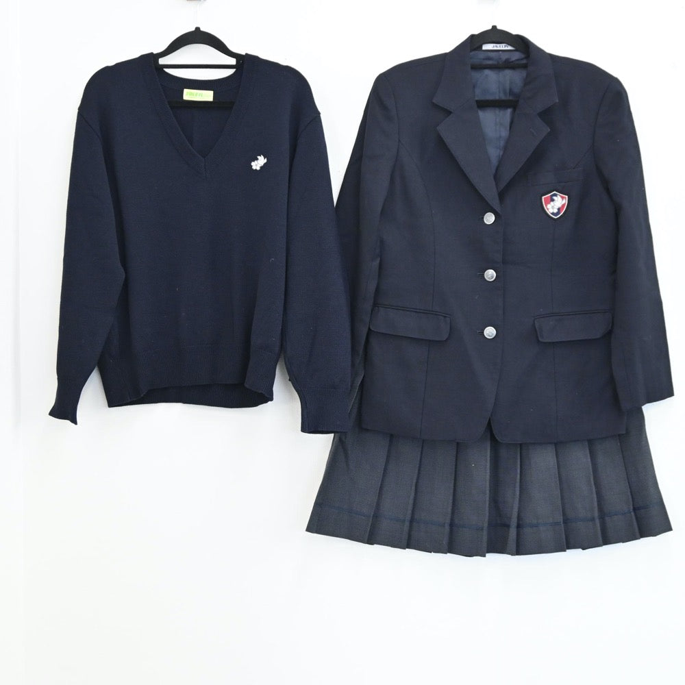 【中古】奈良 奈良県立法隆寺国際高校 女子制服 3点（ブレザー・スカート・ニット）sf001550