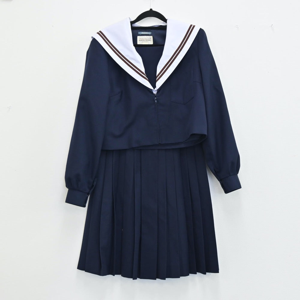 【中古】愛知県 春日井高校 女子制服 2点（セーラー服・スカート）sf001567