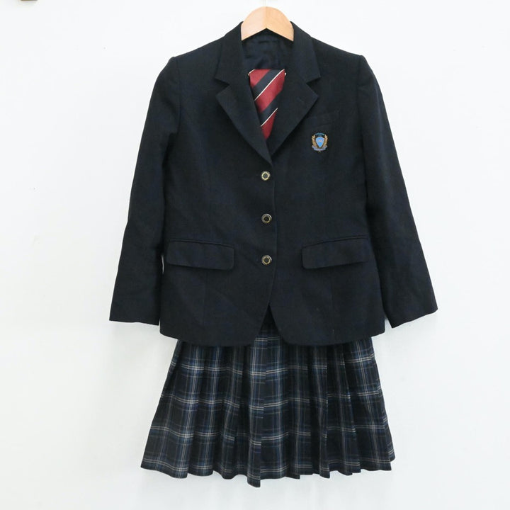 【中古】東京都 花咲徳栄高校 女子制服 5点（ブレザー・ベスト・スカート・ニット）sf001569