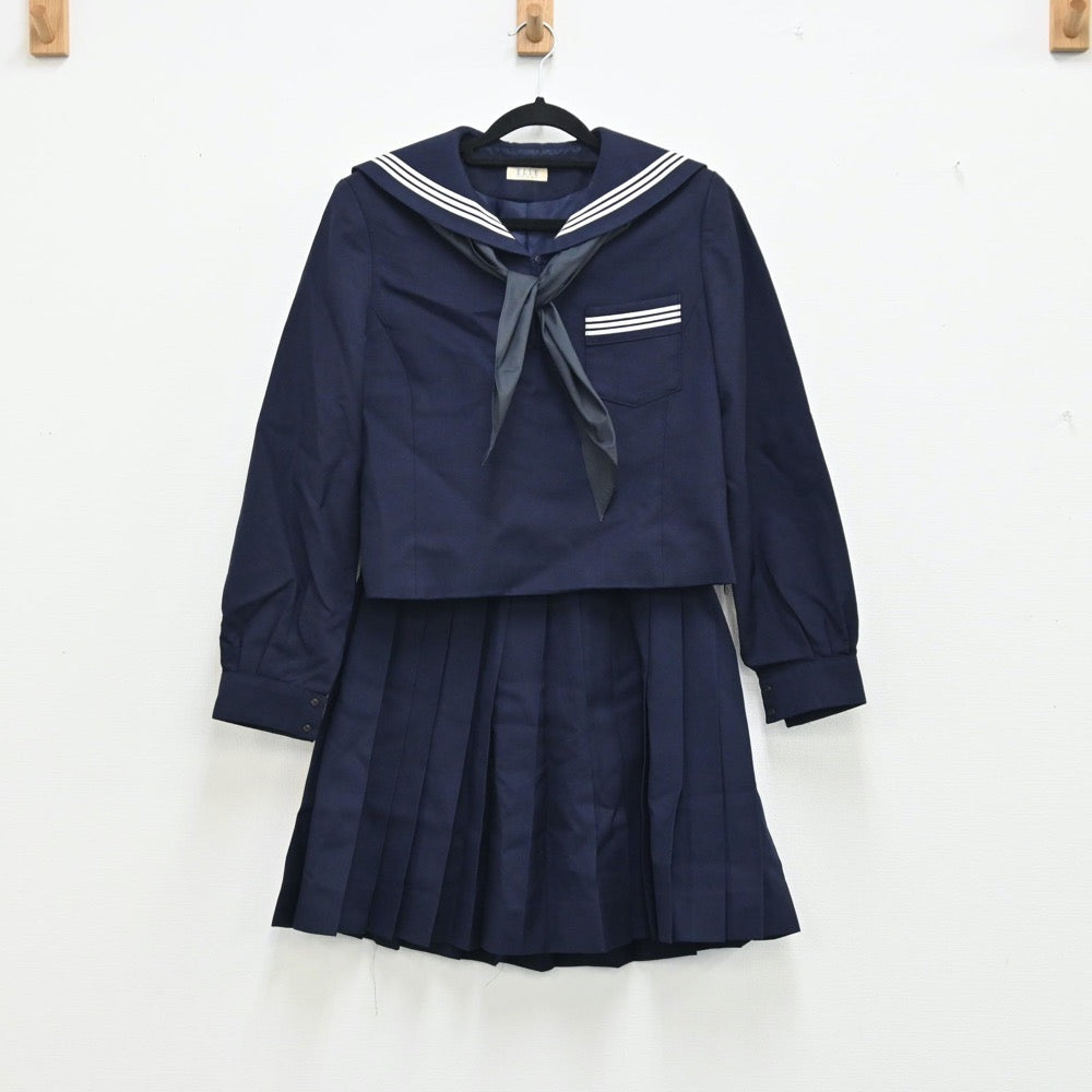 【中古】北海道 札幌北高校制服 女子制服 3点（セーラー服・スカート）sf001655
