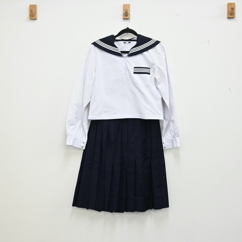 【中古】北海道 札幌北高校制服 女子制服 3点（セーラー服・スカート・スカート）sf001656