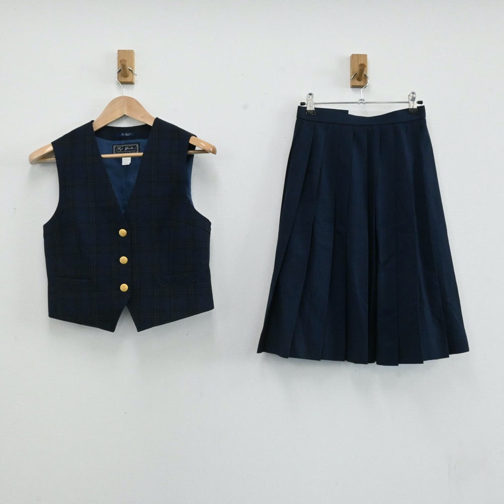 【中古】岩手県 矢巾町立矢巾北中学校 女子制服 3点（ブレザー・ベスト・スカート）sf001668