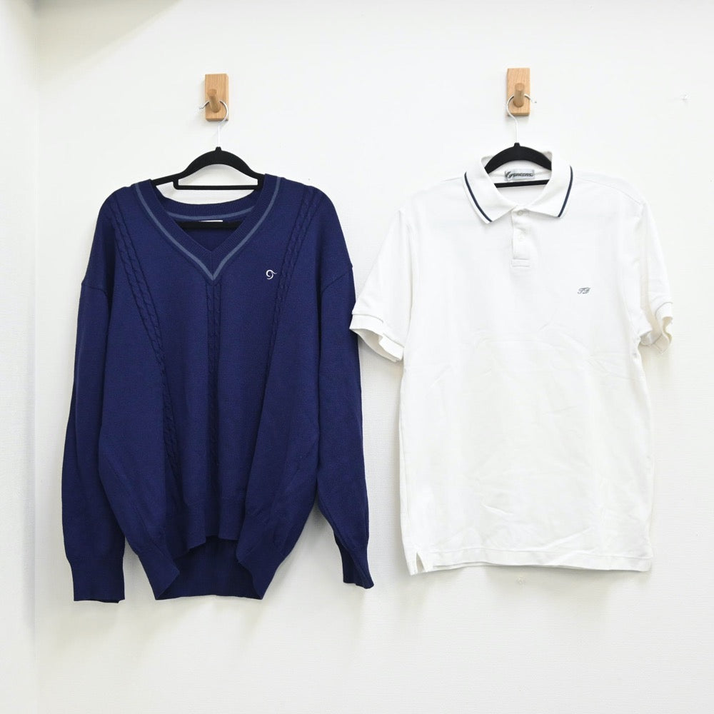 【中古】富山県 高岡第一高等学校 男子制服 3点（ニット・シャツ）sf001670