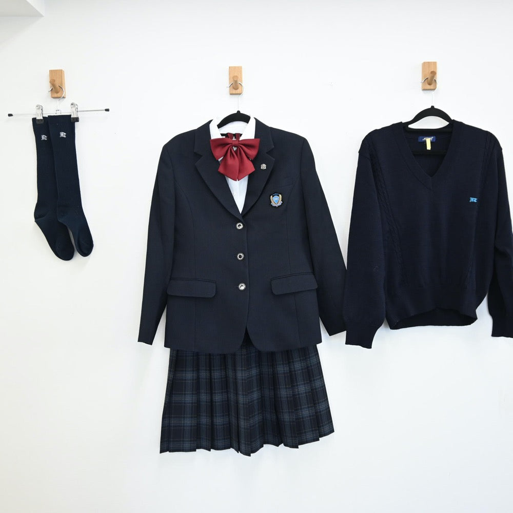 【中古】埼玉県 花咲徳栄高校 女子制服 6点（ブレザー・シャツ・ニット・スカート）sf001684