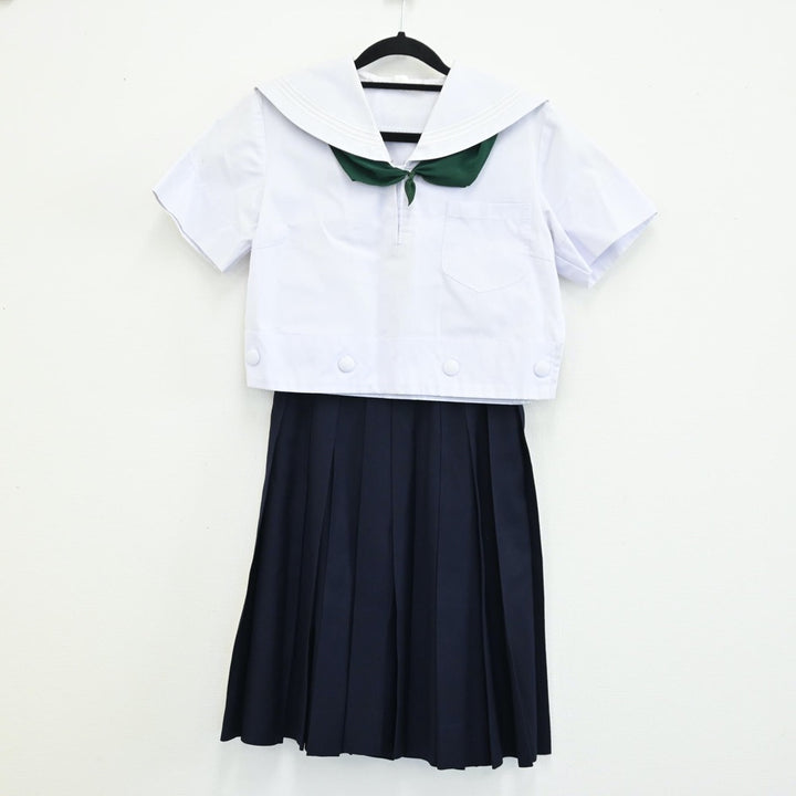 【中古】大阪府 樟蔭高等学校 女子制服 4点（セーラー服・ニット・スカート）sf001701