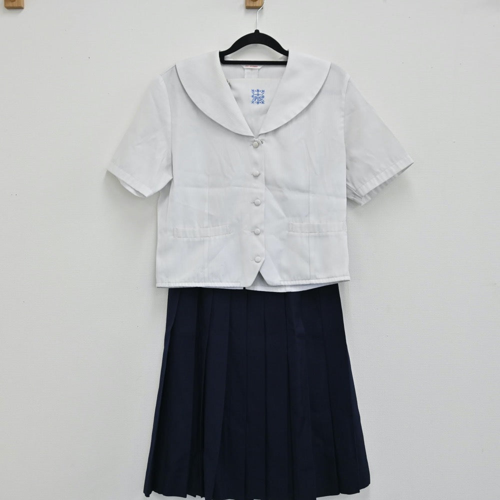 【中古】大阪府 プール学院高等学校 女子制服 2点（セーラー服・スカート）sf001752