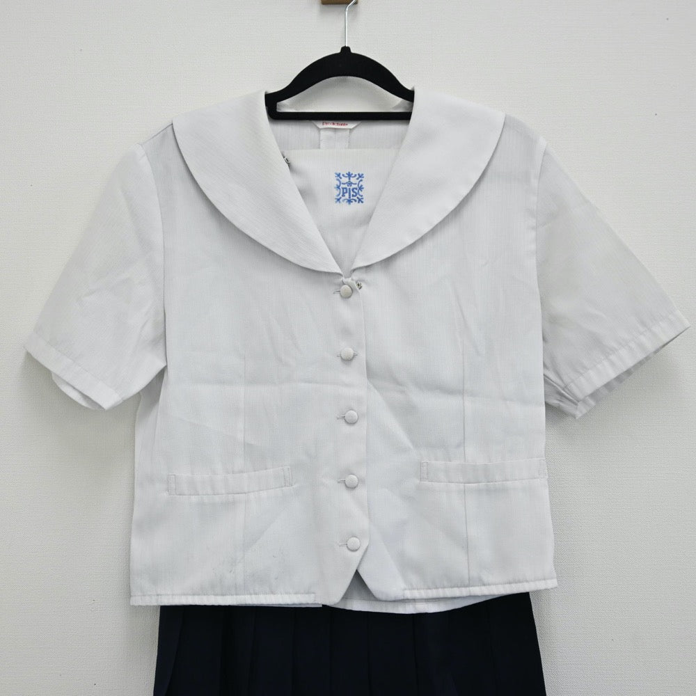 【中古】大阪府 プール学院高等学校 女子制服 2点（セーラー服・スカート）sf001752