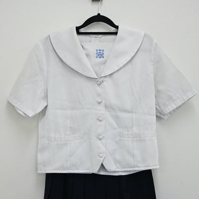 【中古】大阪府 プール学院高等学校 女子制服 2点（セーラー服・スカート）sf001752