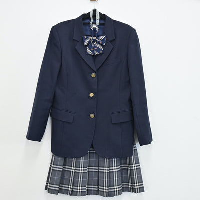 【中古】神奈川県 藤沢総合高校 女子制服 4点（ブレザー・スカート）sf001775