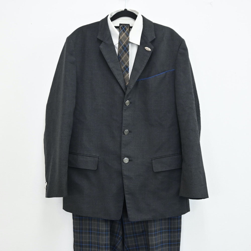 【中古】東京都 安田学園高校 男子制服 4点（ブレザー・シャツ・ズボン）sf001784