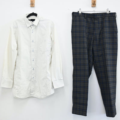 【中古】東京都 安田学園高校 男子制服 4点（ブレザー・シャツ・ズボン）sf001784