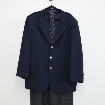 【中古】東京都 日本工業大学駒場高校 男子制服 4点（ブレザー・ズボン・ニット）sf001795