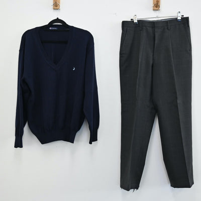 【中古】東京都 日本工業大学駒場高校 男子制服 4点（ブレザー・ズボン・ニット）sf001795