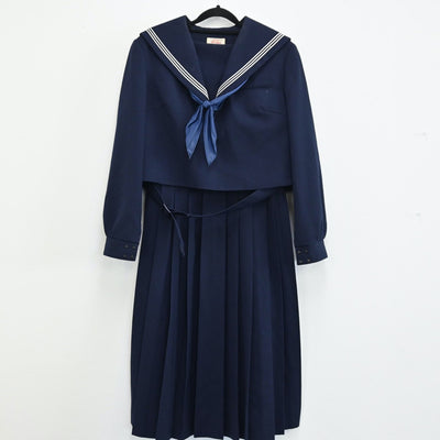 【中古】福岡県 福岡市立多々良中学校 女子制服 3点（セーラー服・ジャンパースカート・ジャンパースカート）sf001816