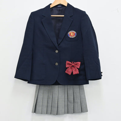 【中古】長野 長野県北安曇郡白馬高等学校 女子制服 6点（ブレザー・ニットベスト・スカート）sf001856