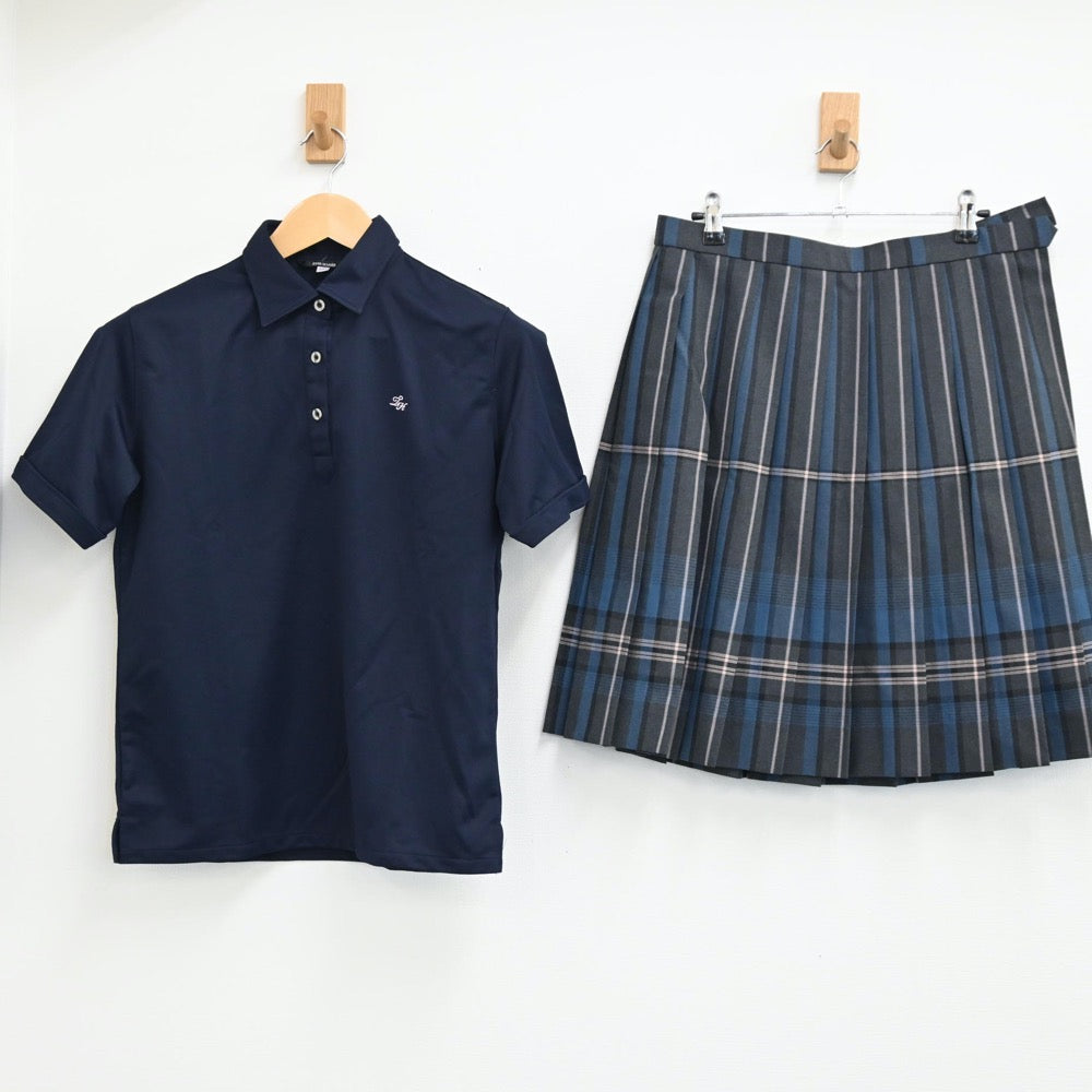 【中古】東京都 都立高島高等学校 女子制服 2点（シャツ・スカート）sf001870