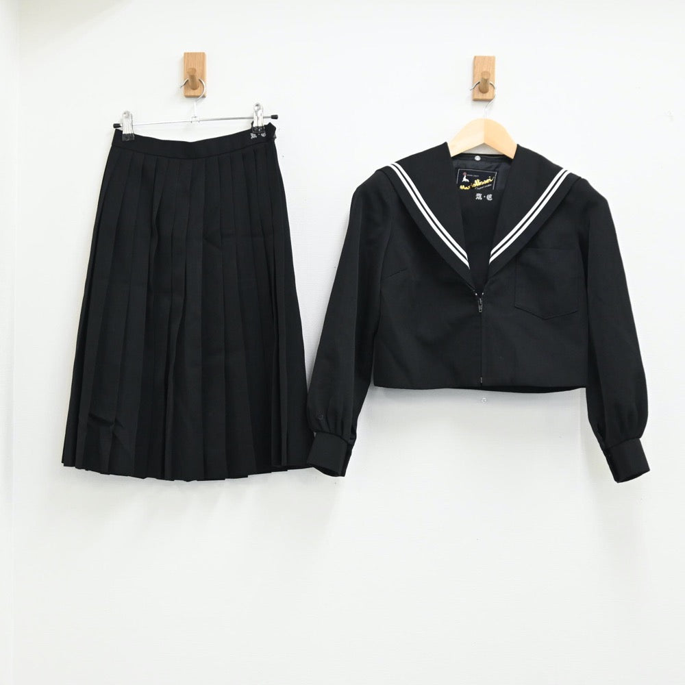 【中古】三重県 木曽岬中学校 女子制服 3点（セーラー服・スカート）sf001880