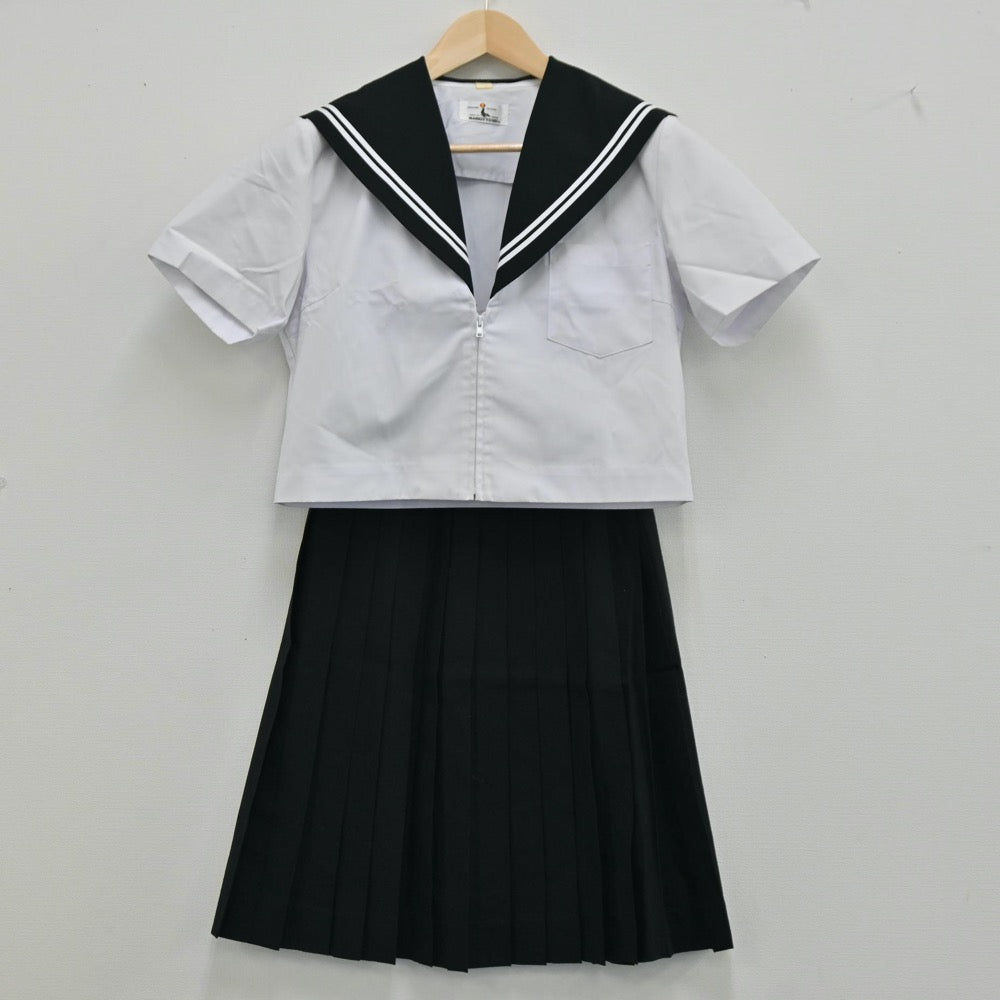 【中古】三重県 木曽岬中学校 女子制服 2点（セーラー服・スカート）sf001881
