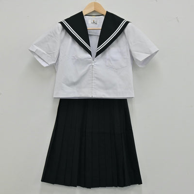 【中古】三重県 木曽岬中学校 女子制服 2点（セーラー服・スカート）sf001881