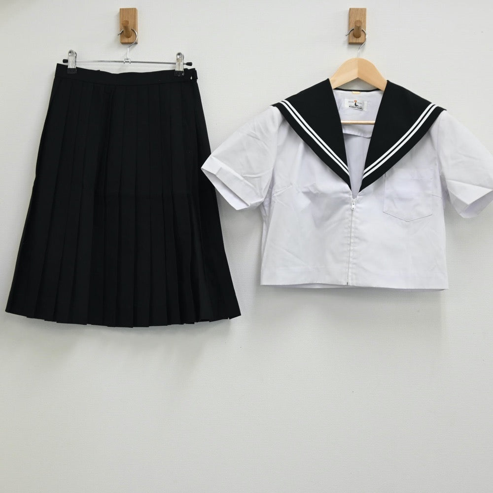 【中古】三重県 木曽岬中学校 女子制服 2点（セーラー服・スカート）sf001881
