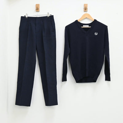 【中古】神奈川 東京農業大学第一高等学校 男子制服 2点（ニット・ズボン）sf001888